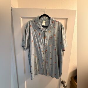 Lion King Print Chambray Button Down Shirt - Men’s